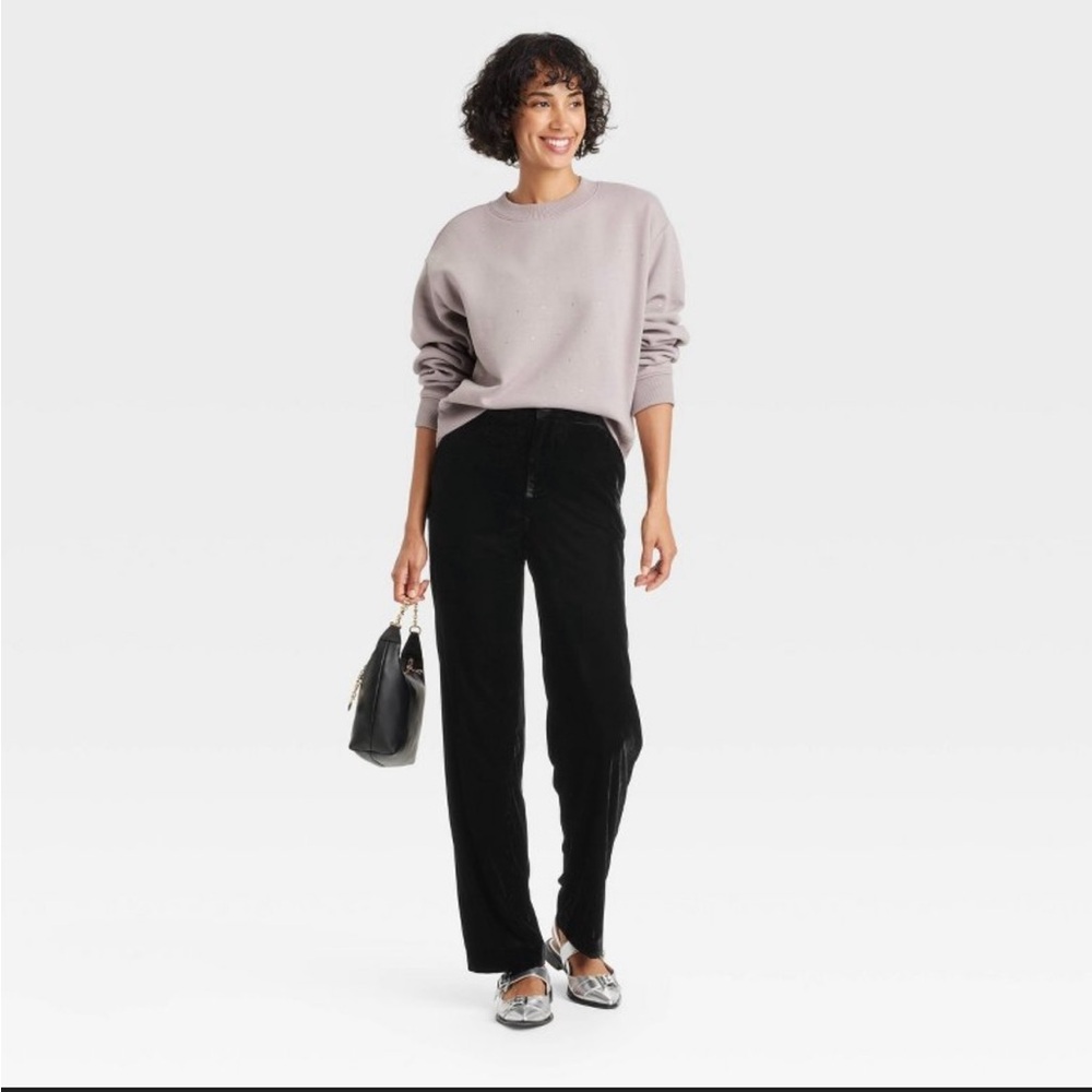 Black Velour Pants NWT